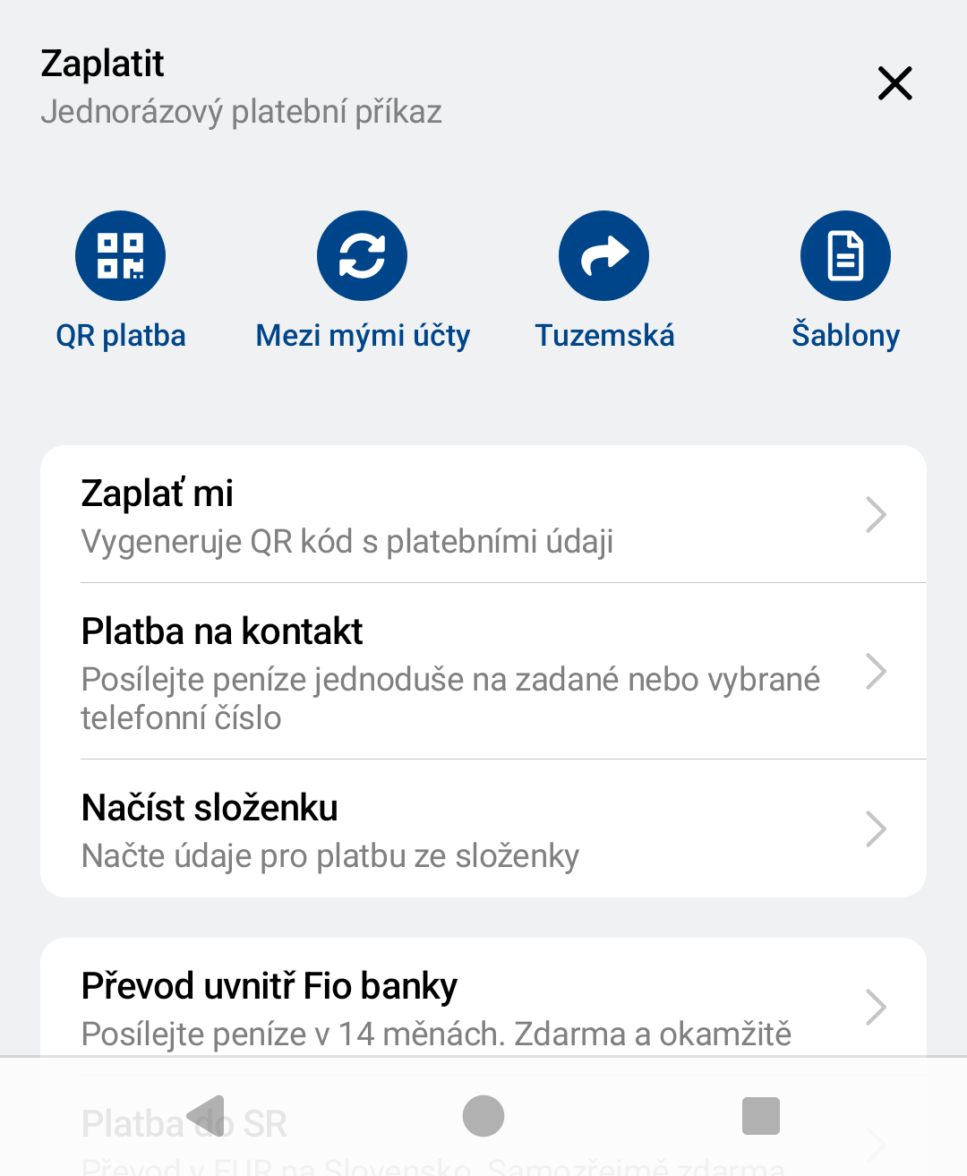 Platby ve Smartbankingu