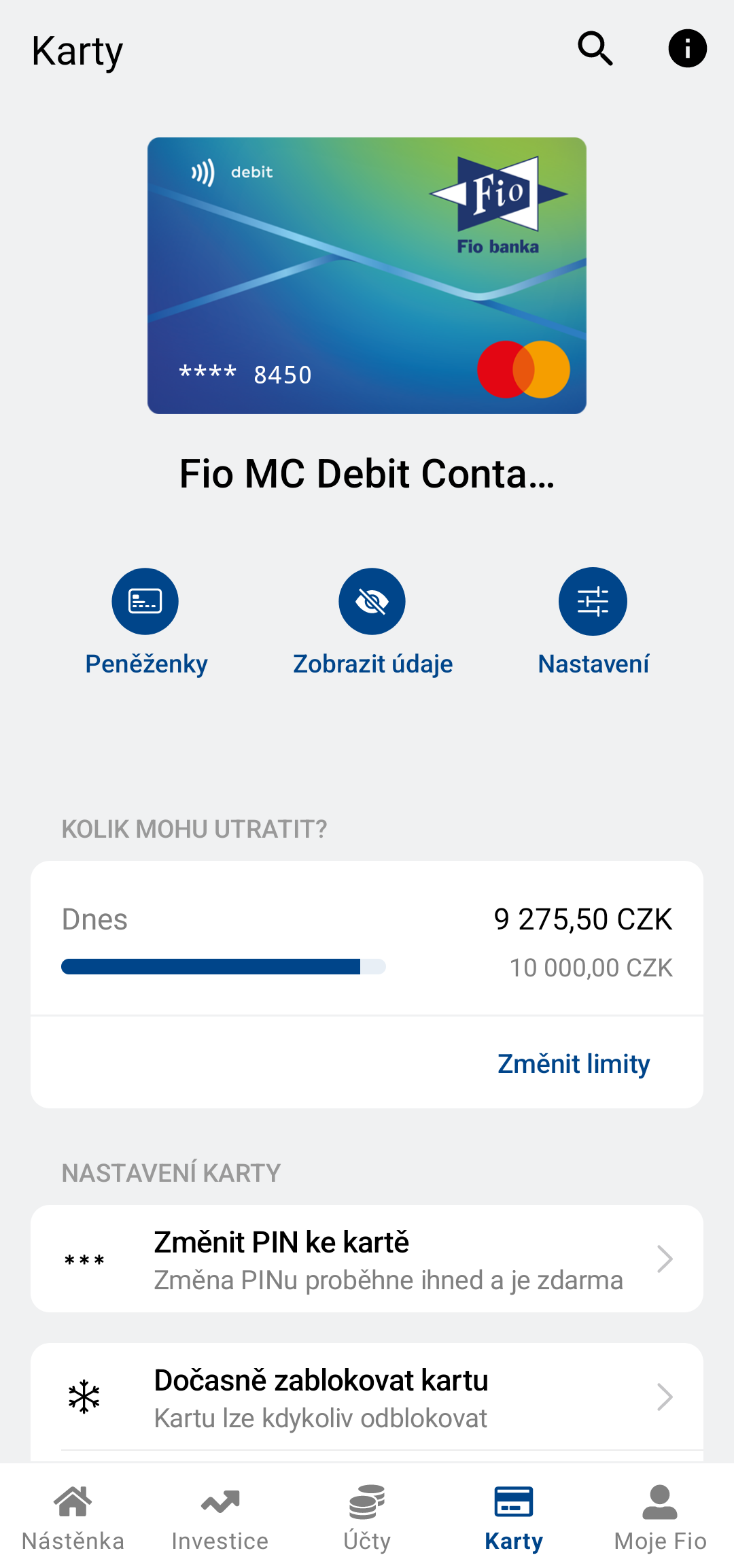 Karty ve Smartbankingu
