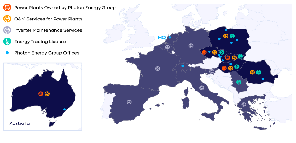 Mapa aktivit Photon Energy (zdroj: Photon Energy)