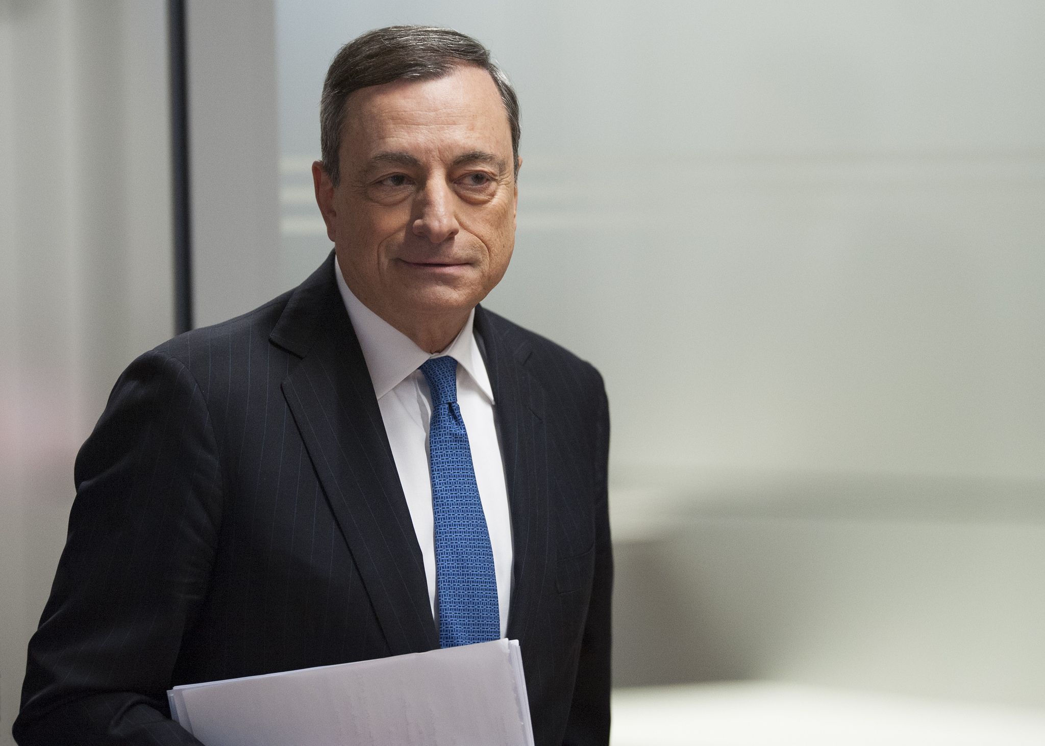 Mario Draghi, guvernér ECB, na dnešní tiskové konferenci. Zdroj: ECB